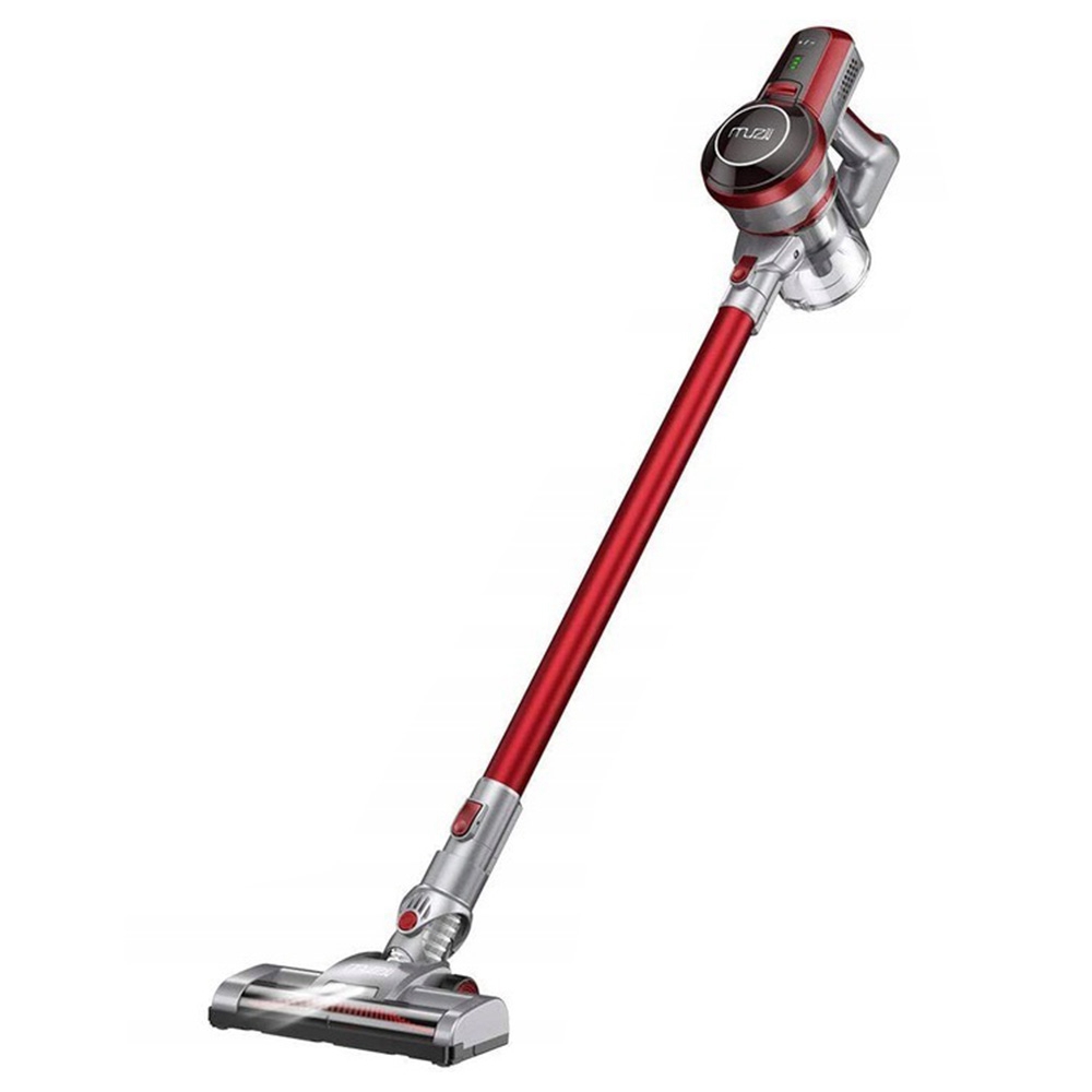 MUZILI H20-120 Cordless Vacuum Cleaner 1000Pa Powerful Suction Two Suction Modes 2200mAh Battery 35Mins Run Time Low Noise with LED Light for Pets Hair, Carpets and Hard Floor - Silver Red