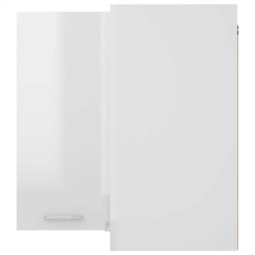 Hanging Corner Cabinet High Gloss White 57x57x60 Cm Chipboard 11 Hanging Corner Cabinet High Gloss White 57x57x60 cm Chipboard