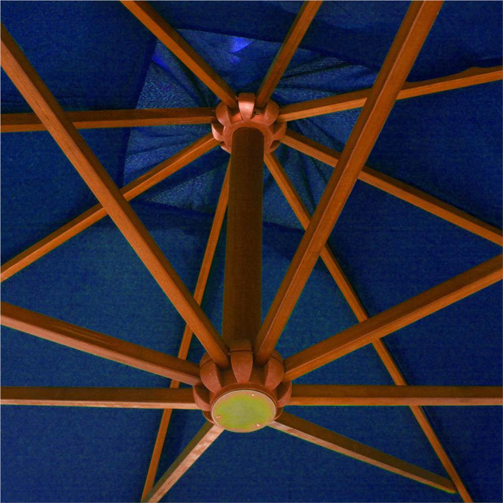 Hanging Parasol with Pole Azure Blue 3x3 m Solid Fir Wood