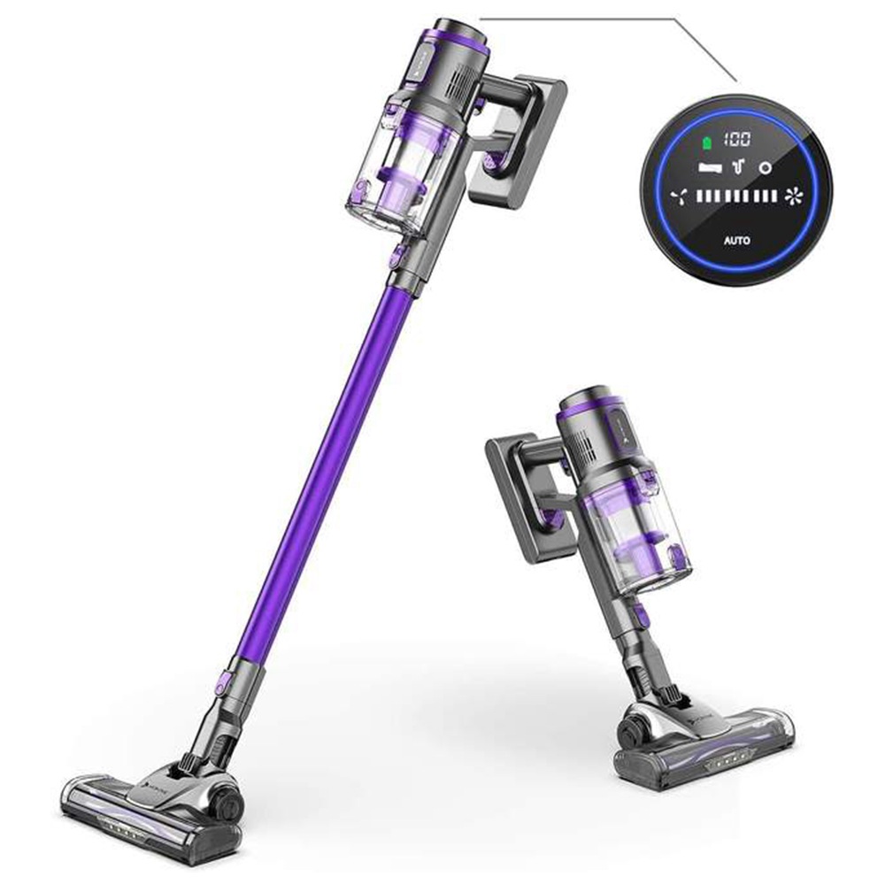 

Hosome HC20 PRO Handheld Cordless Vacuum Cleaner 250w Power 25Kpa Powerful Suction with Smart LED Touch Screen and Removable Battery for Carpets, Hard Floors and Tiles - Purple