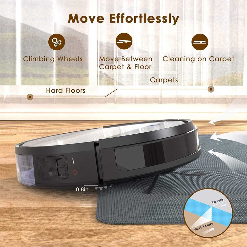 Hosome V701S Robot Vacuum Cleaner 2200Pa Suction Black