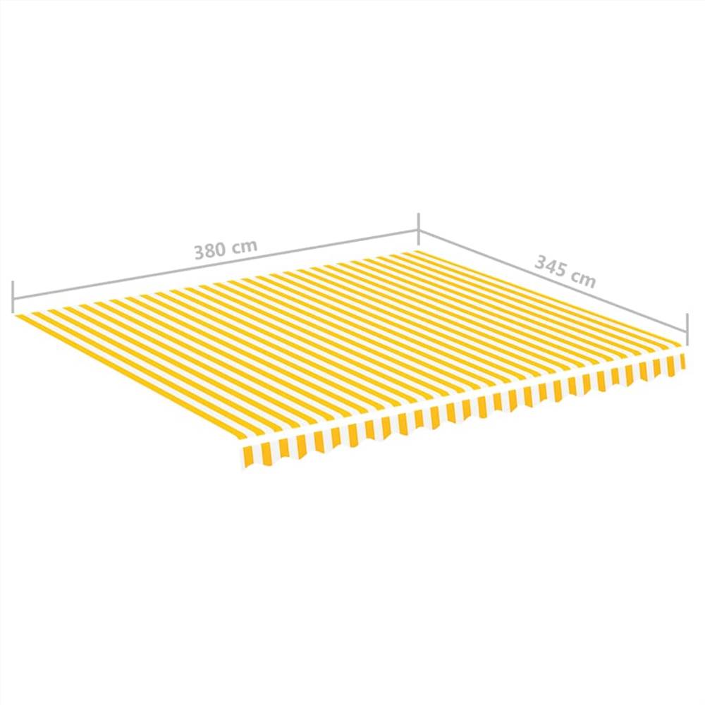 Replacement Fabric for Awning Yellow and White 4x3.5 m