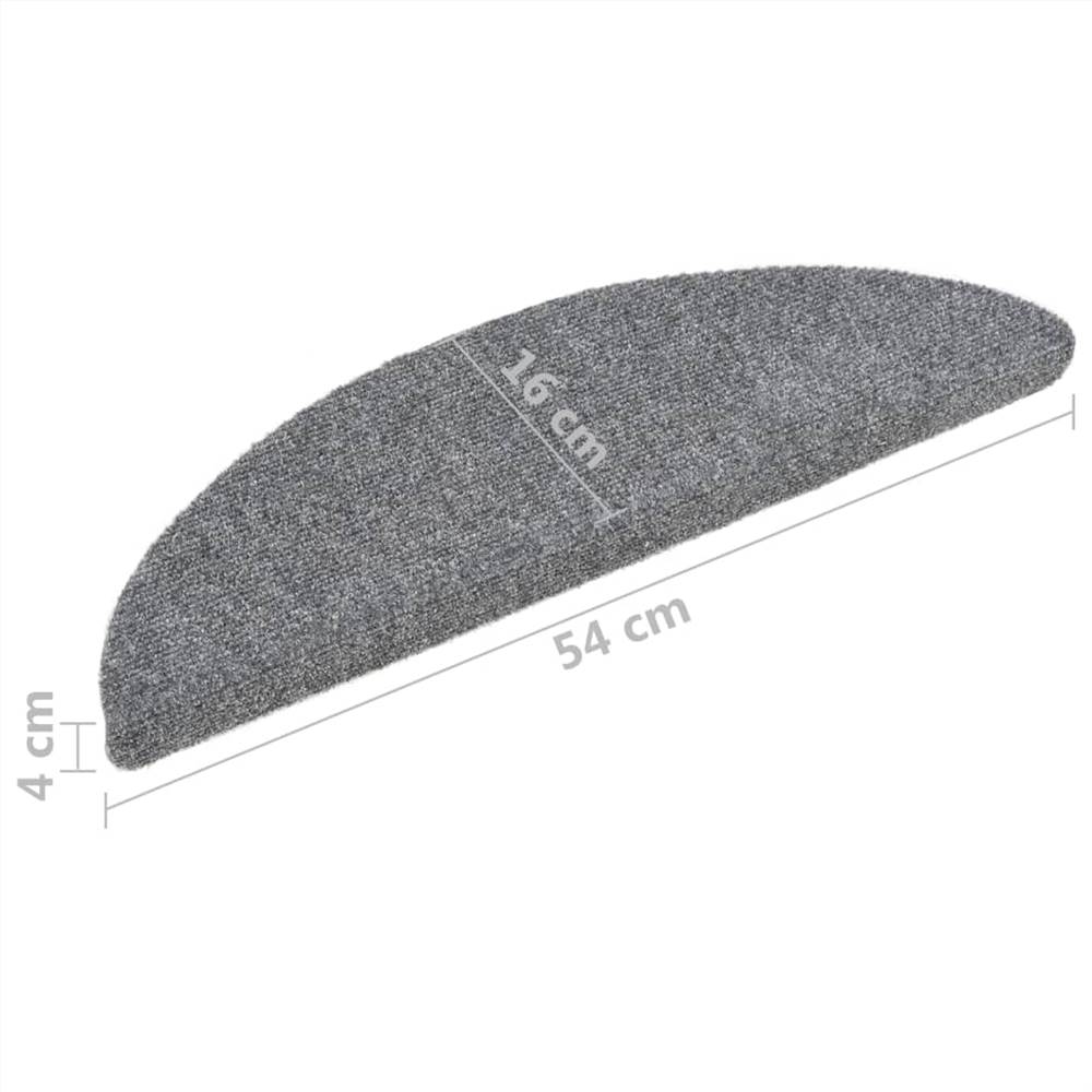 Self-adhesive Stair Mats 10 pcs Light Grey 54x16x4 cm Needle Punch