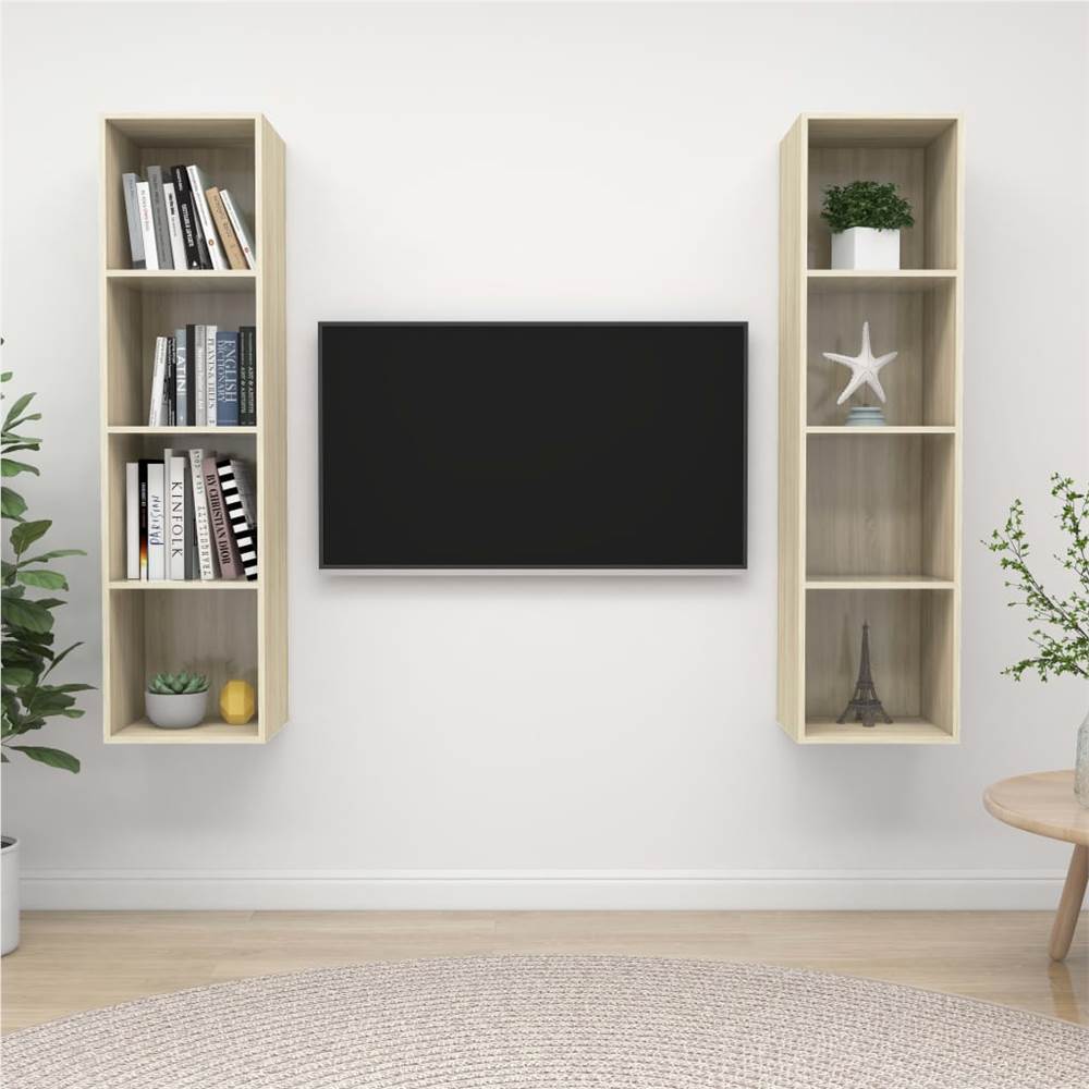 

Wall-mounted TV Cabinets 2 pcs Sonoma Oak Chipboard