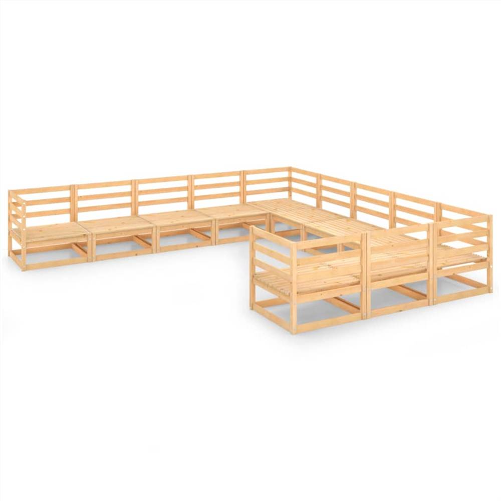 

11 Piece Garden Lounge Set Solid Pinewood
