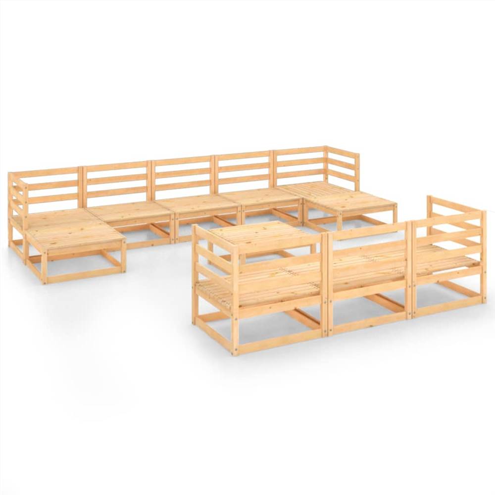 

11 Piece Garden Lounge Set Solid Pinewood