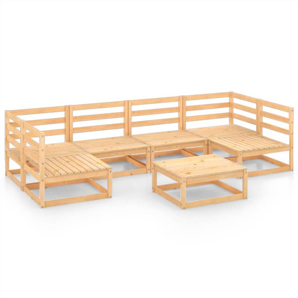 

7 Piece Garden Lounge Set Solid Pinewood