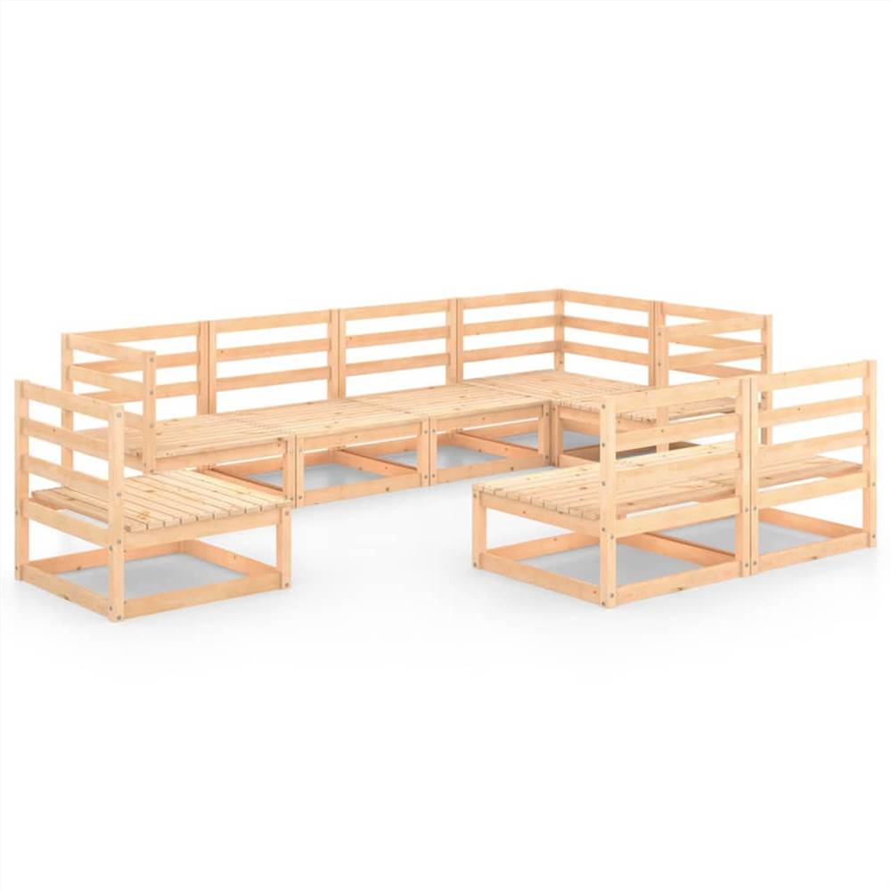 

8 Piece Garden Lounge Set Solid Pinewood