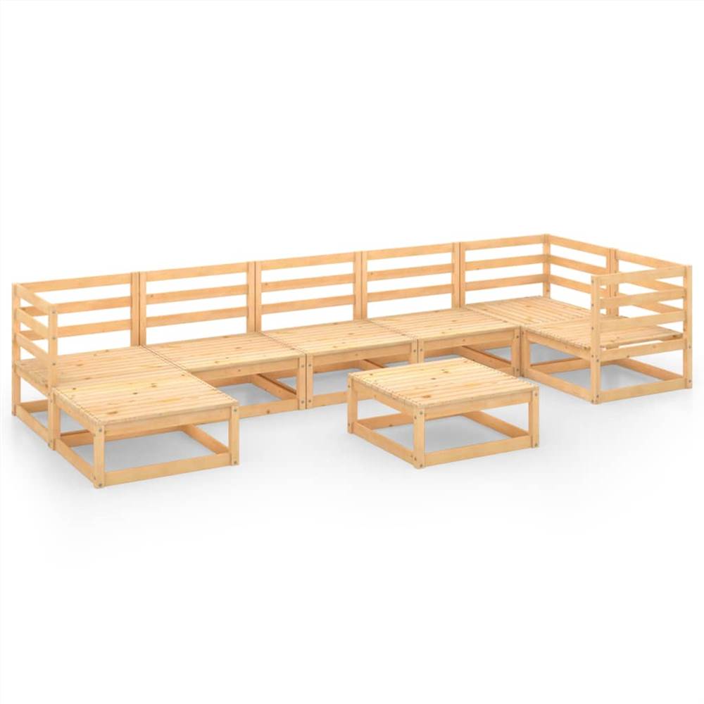 

8 Piece Garden Lounge Set Solid Pinewood