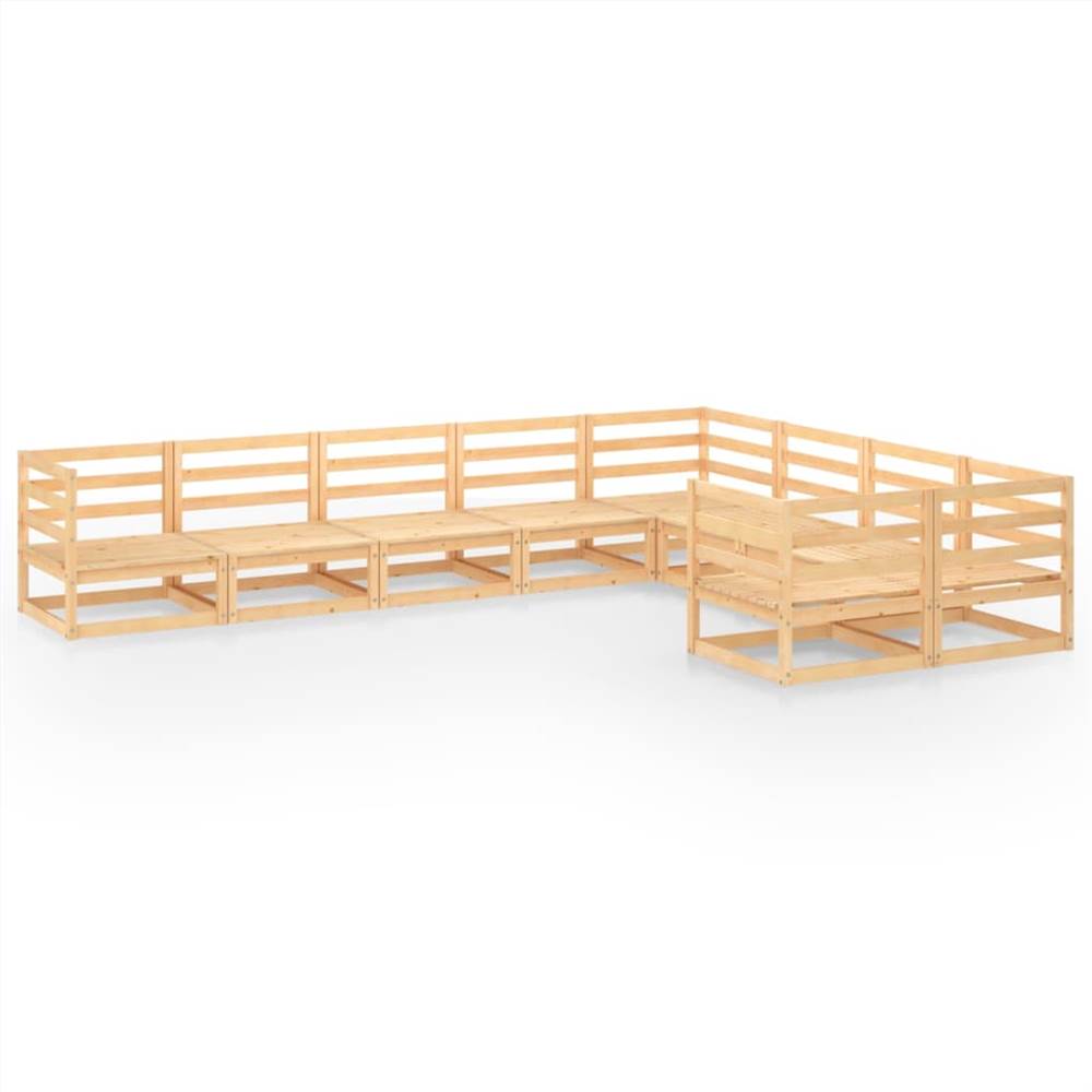

9 Piece Garden Lounge Set Solid Pinewood