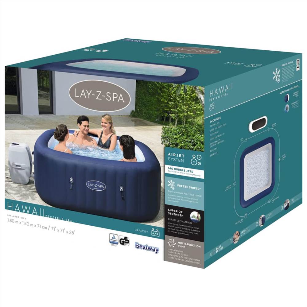 Bestway Lay-Z-Spa Inflatable Hot Tub “Hawaii AirJet”