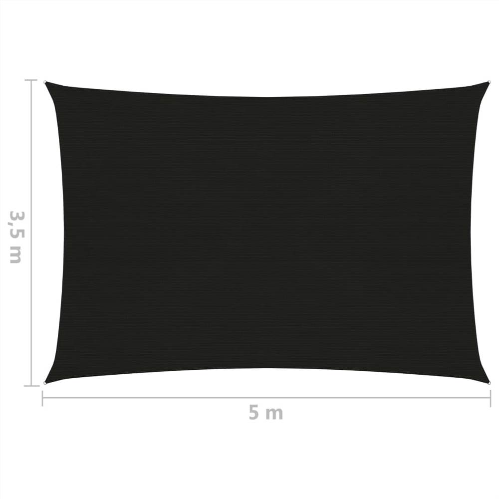 Sunshade Sail 160 g/m² Black 3.5x5 m HDPE