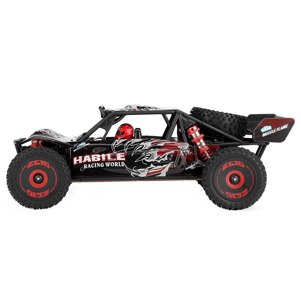 Wltoys 124016 V2 Upgraded 4300KV Motor 1/12 2.4G 4WD 75km/h Metal Chassis Brushless Off-Road Desert Truck RC Car – Three Batteries