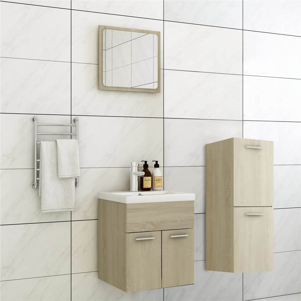 

Bathroom Furniture Set Sonoma Oak Chipboard