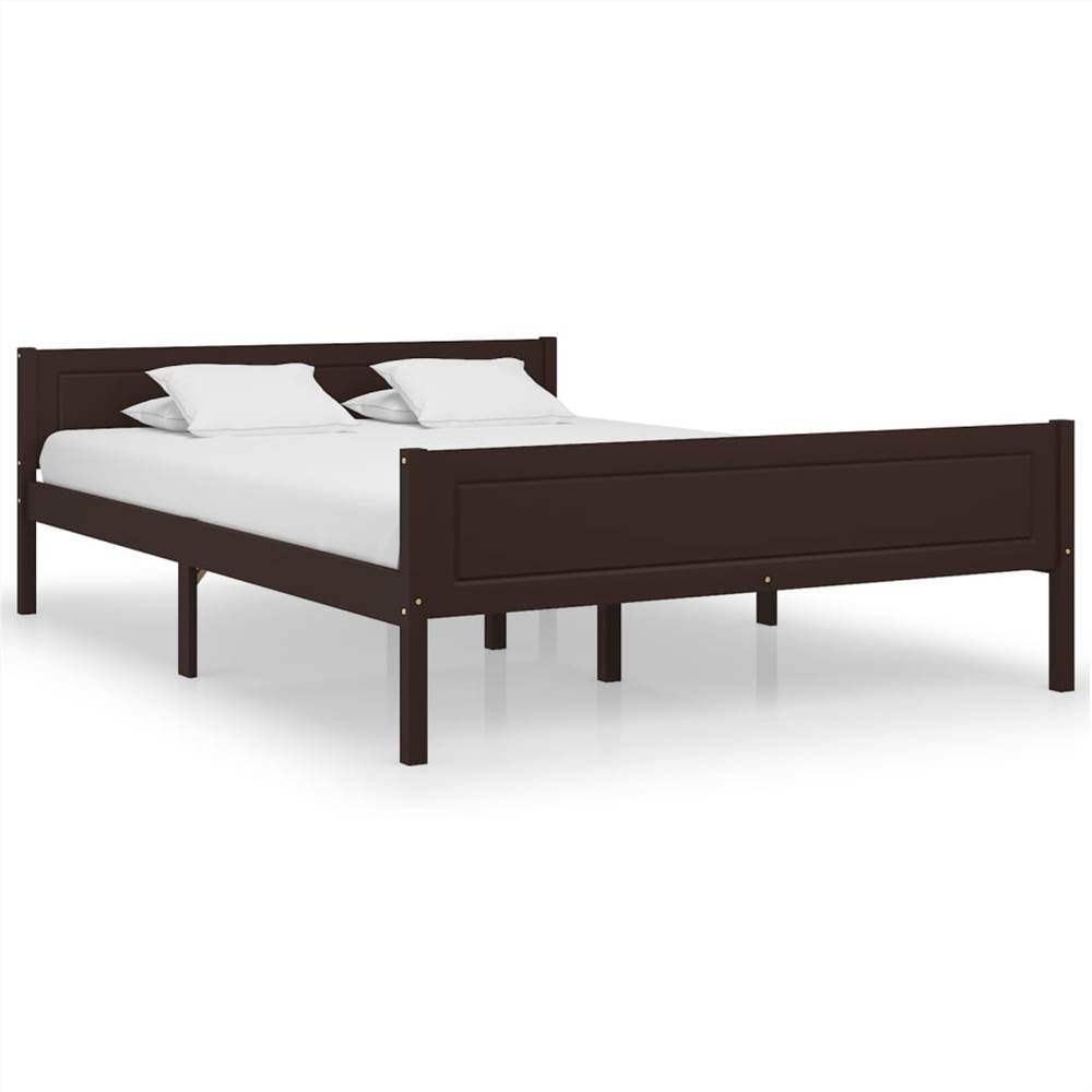 

Bed Frame Solid Pinewood Dark Brown 120x200 cm