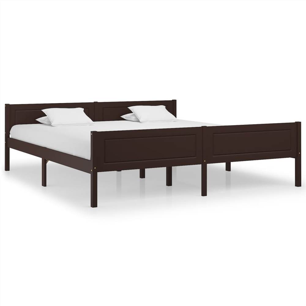 

Bed Frame Solid Pinewood Dark Brown 180x200 cm