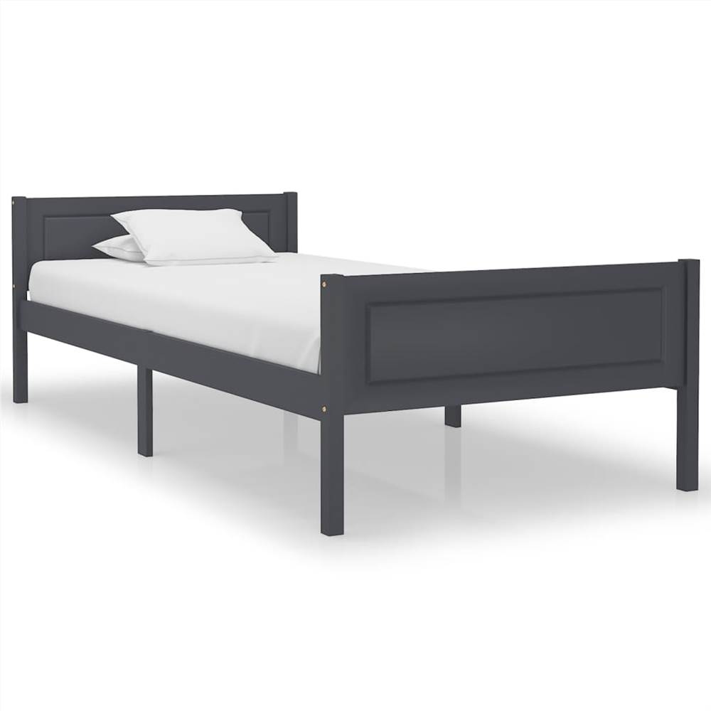 

Bed Frame Solid Pinewood Grey 100x200 cm
