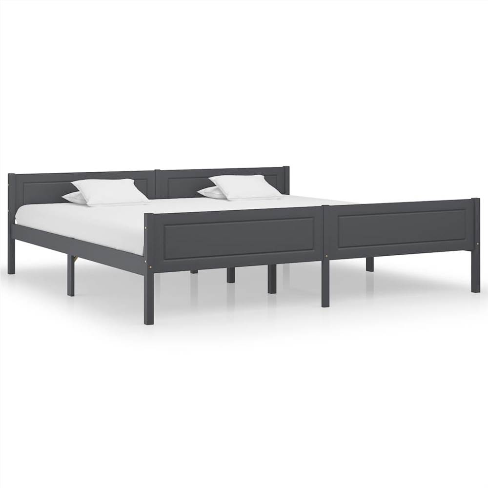 

Bed Frame Solid Pinewood Grey 200x200 cm
