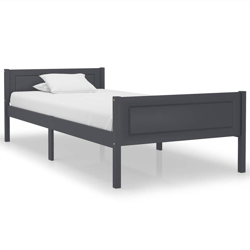 

Bed Frame Solid Pinewood Grey 90x200 cm