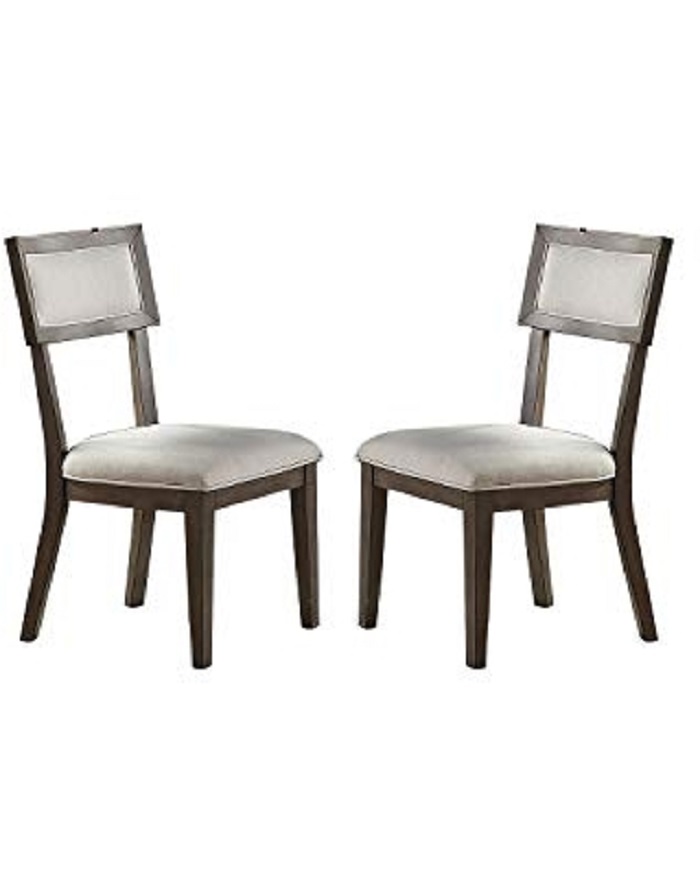 Набор из 2 стульев с мягкой обивкой, со спинкой и деревянными ножками, для ресторана, кафе, таверны, офиса, гостиной - серый