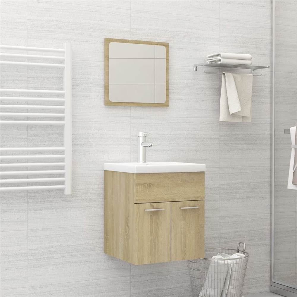 

2 Piece Bathroom Furniture Set Sonoma Oak Chipboard