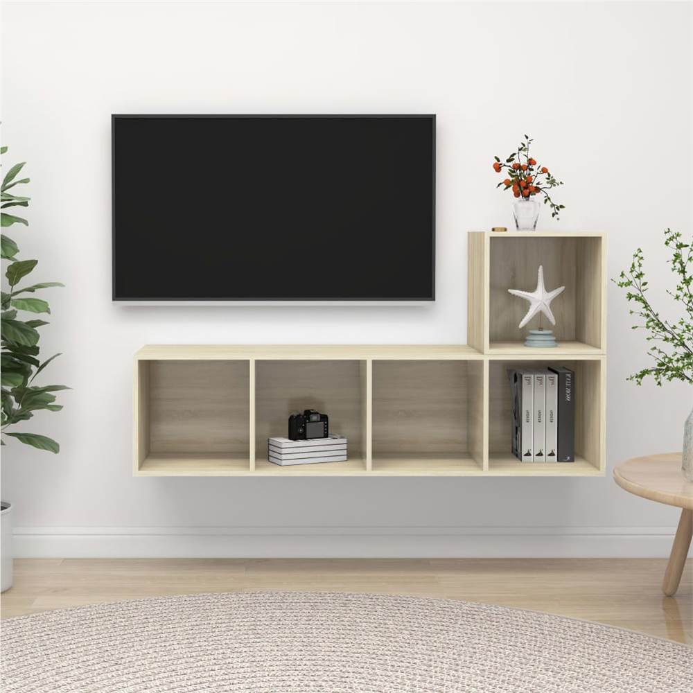

2 Piece TV Cabinet Set Sonoma Oak Chipboard