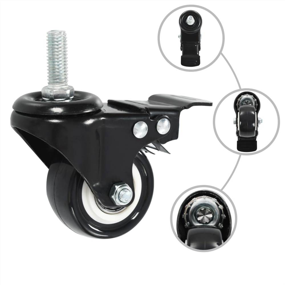 8 pcs Swivel Casters with Brakes 50 mm