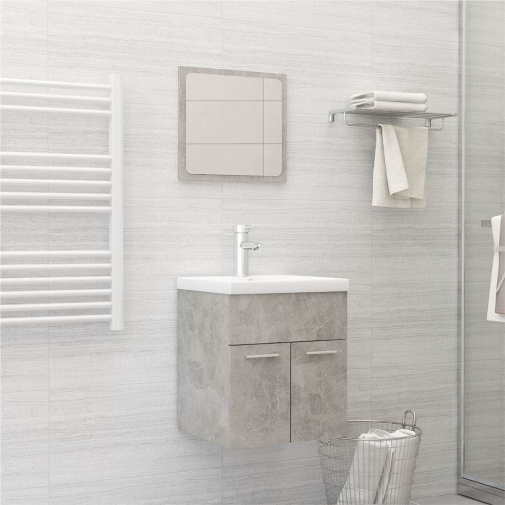 

Bathroom Furniture Set Concrete Grey Chipboard