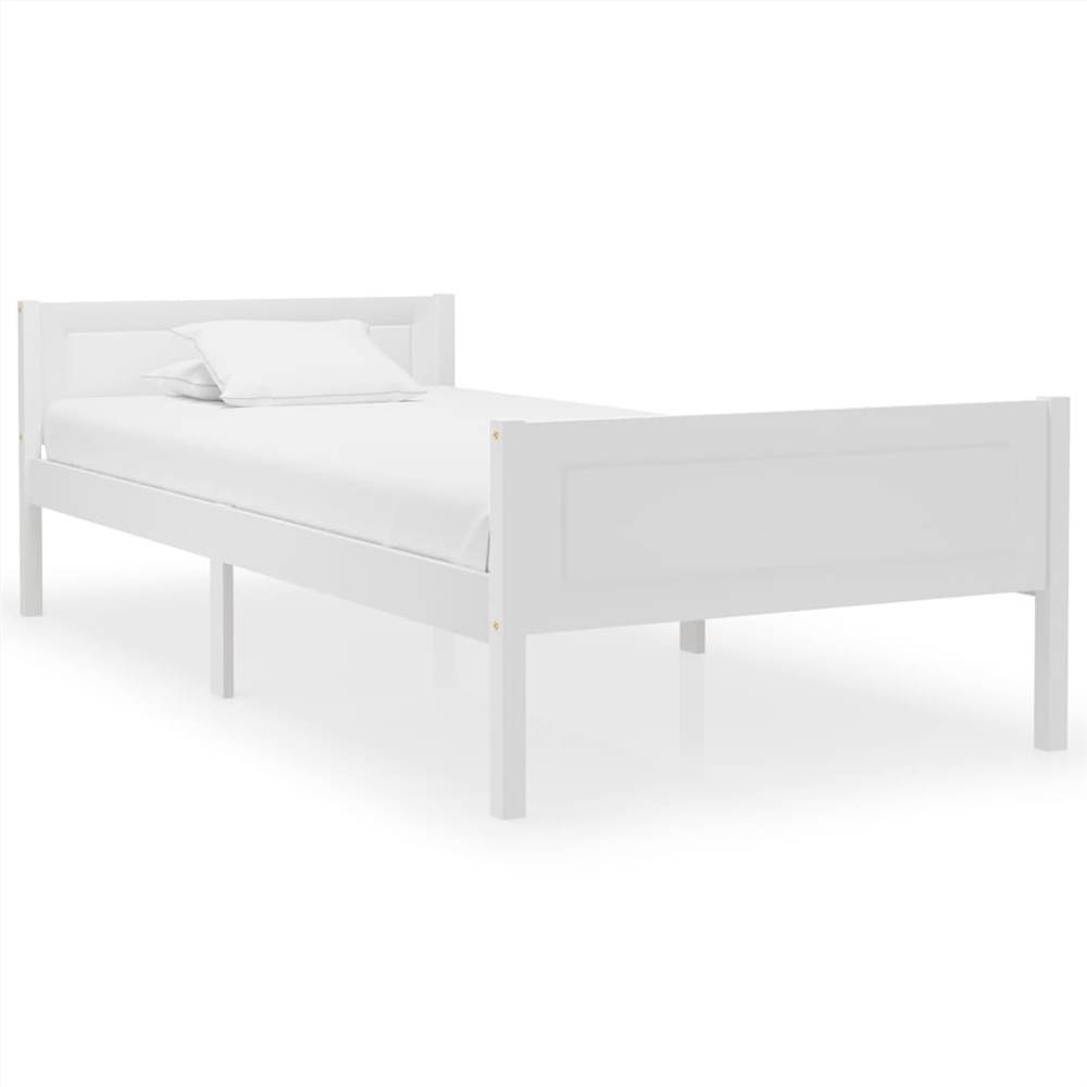 Bed Frame Solid Pinewood White 100x200 cm