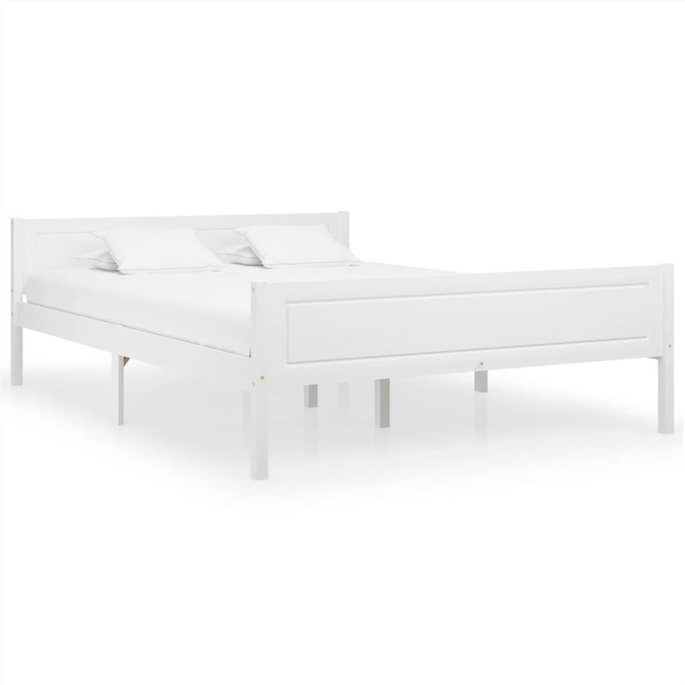 

Bed Frame Solid Pinewood White 160x200 cm