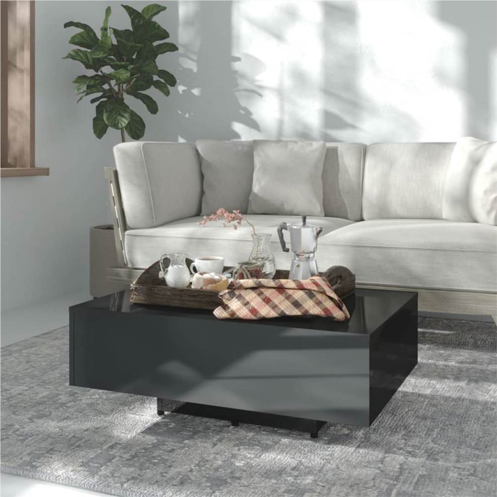 

Coffee Table High Gloss Black 85x55x31 cm Chipboard