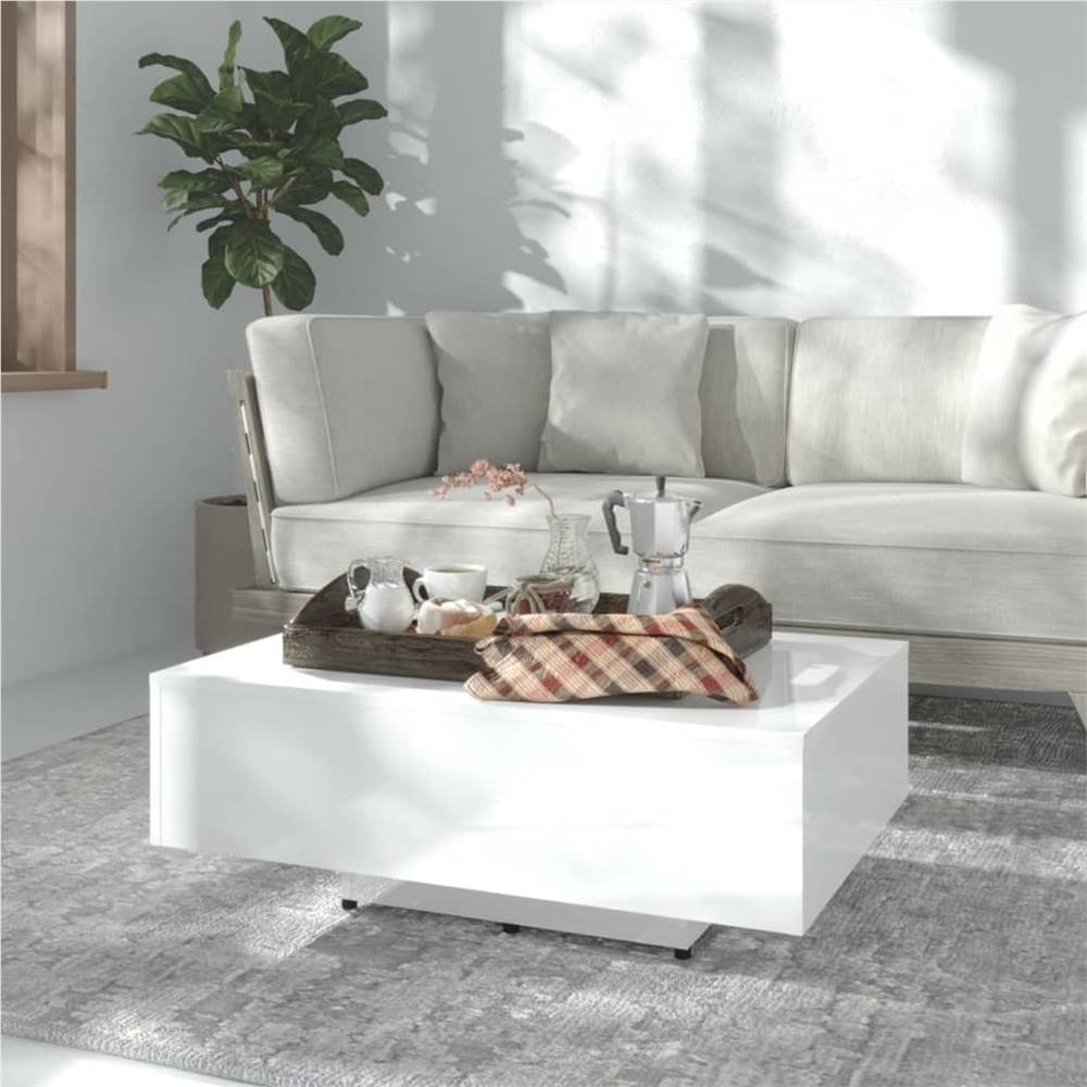 

Coffee Table High Gloss White 85x55x31 cm Chipboard