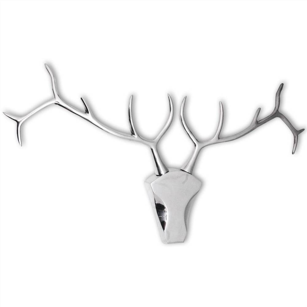 Deer Head Decoration Wall-Mounted Aluminium Silver