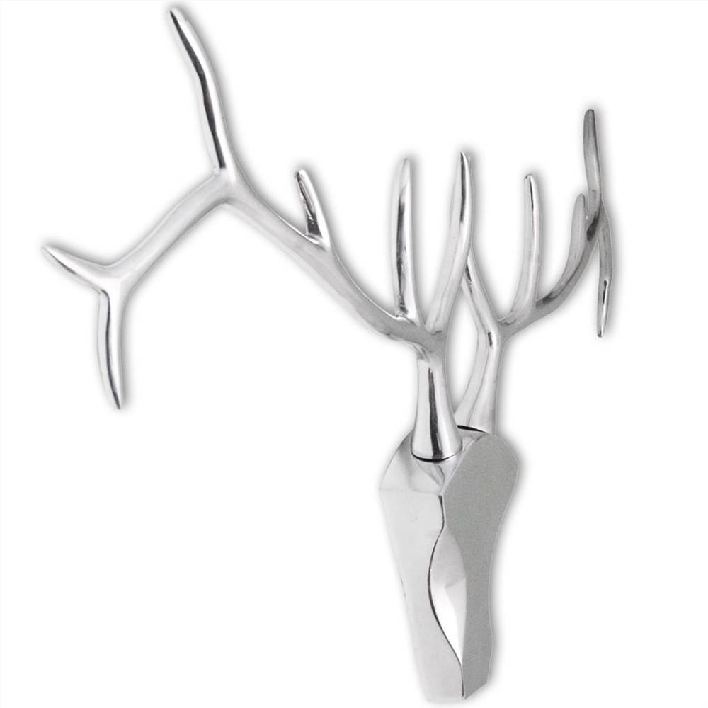 Deer Head Decoration Wall-Mounted Aluminium Silver