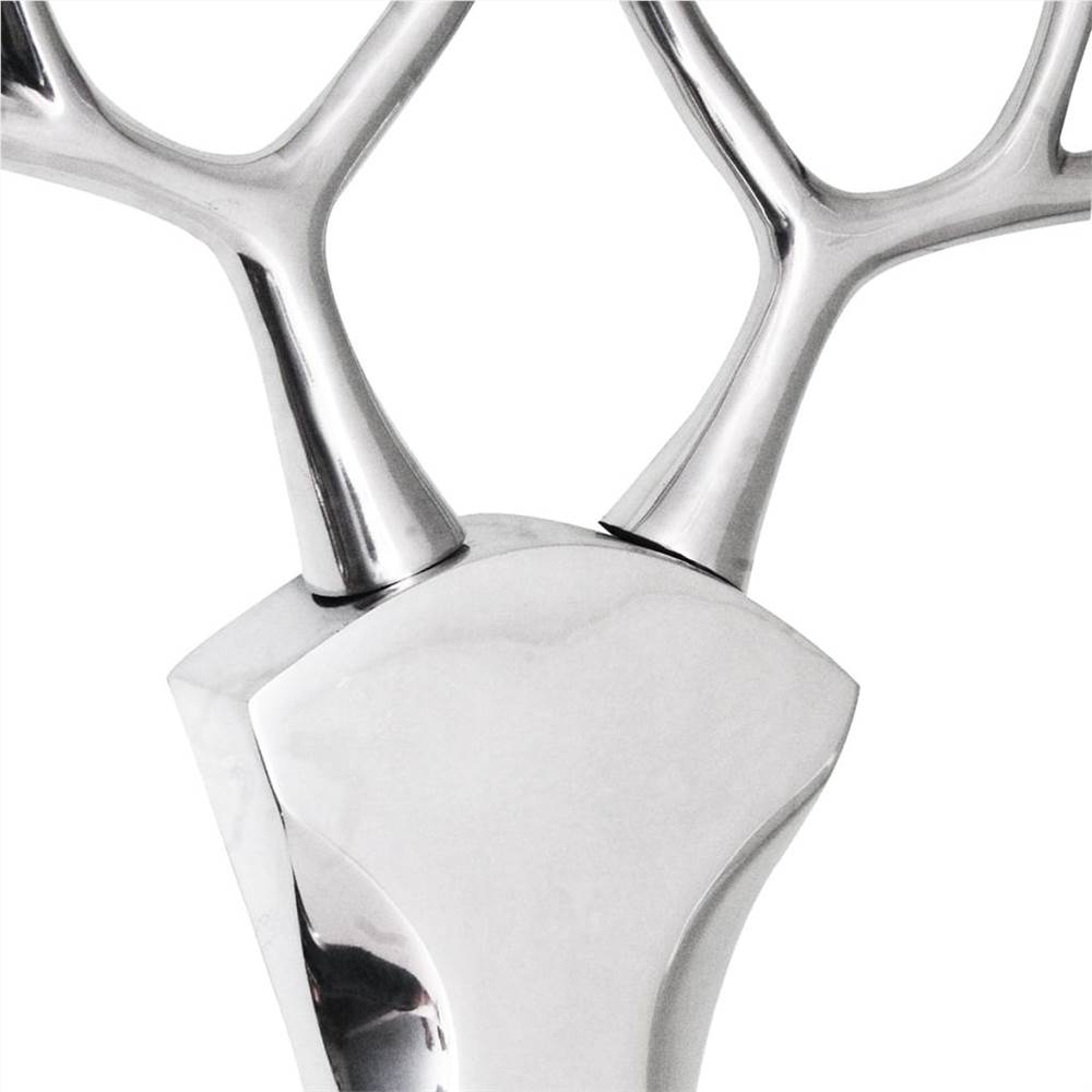 Deer Head Decoration Wall-Mounted Aluminium Silver
