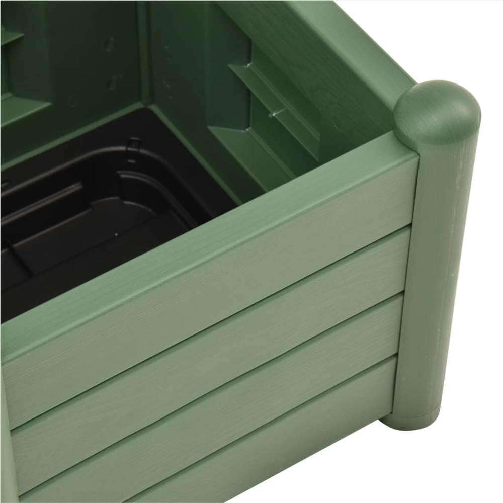 Garden Planter with Trellis 43x43x142 cm PP Green