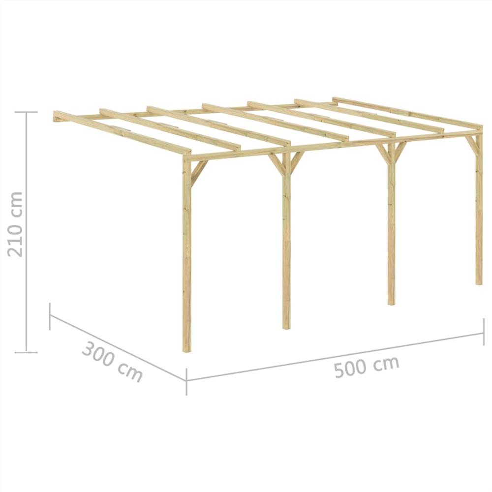 Lean-To Pergola 5x3x2.1 m Wood