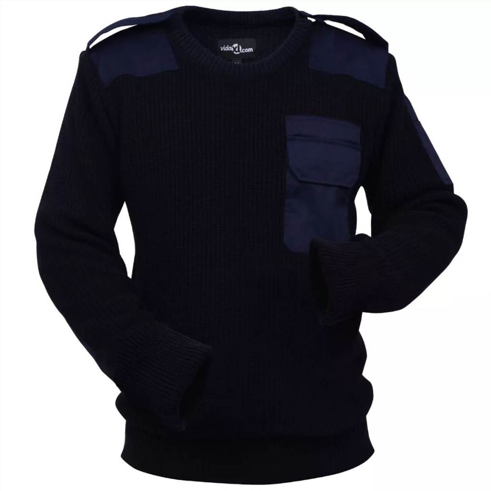 Мужской рабочий пуловер темно-синий размер XXL