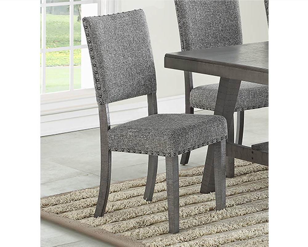 Fabric Upholstered Dining Chair Set of 2, with High Backrest, and Wood Legs, for Restaurant, Cafe, Tavern, Office, Living Room - Gray