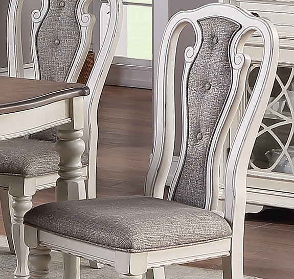 Upholstered Dining Chair Set of 2, with Tufted Backrest, and Wood Legs, for Restaurant, Cafe, Tavern, Office, Living Room - Gray