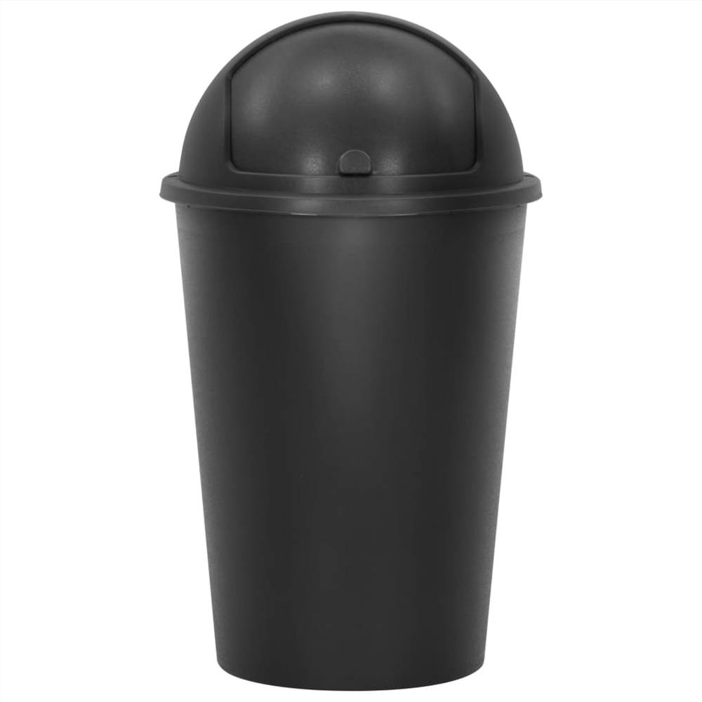 Single Bin Trash Can Black 50 L