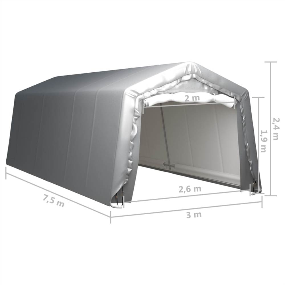 Storage Tent 300x750 cm Steel Grey