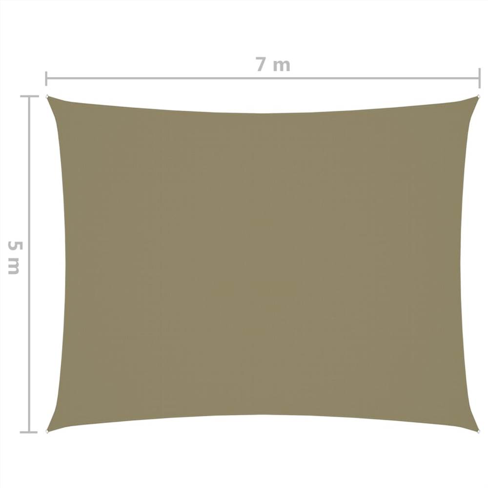 Sunshade Sail Oxford Fabric Rectangular 5x7 m Beige