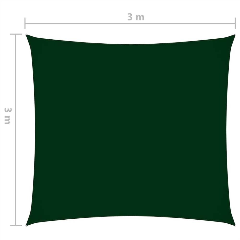 Sunshade Sail Oxford Fabric Square 3x3 m Dark Green