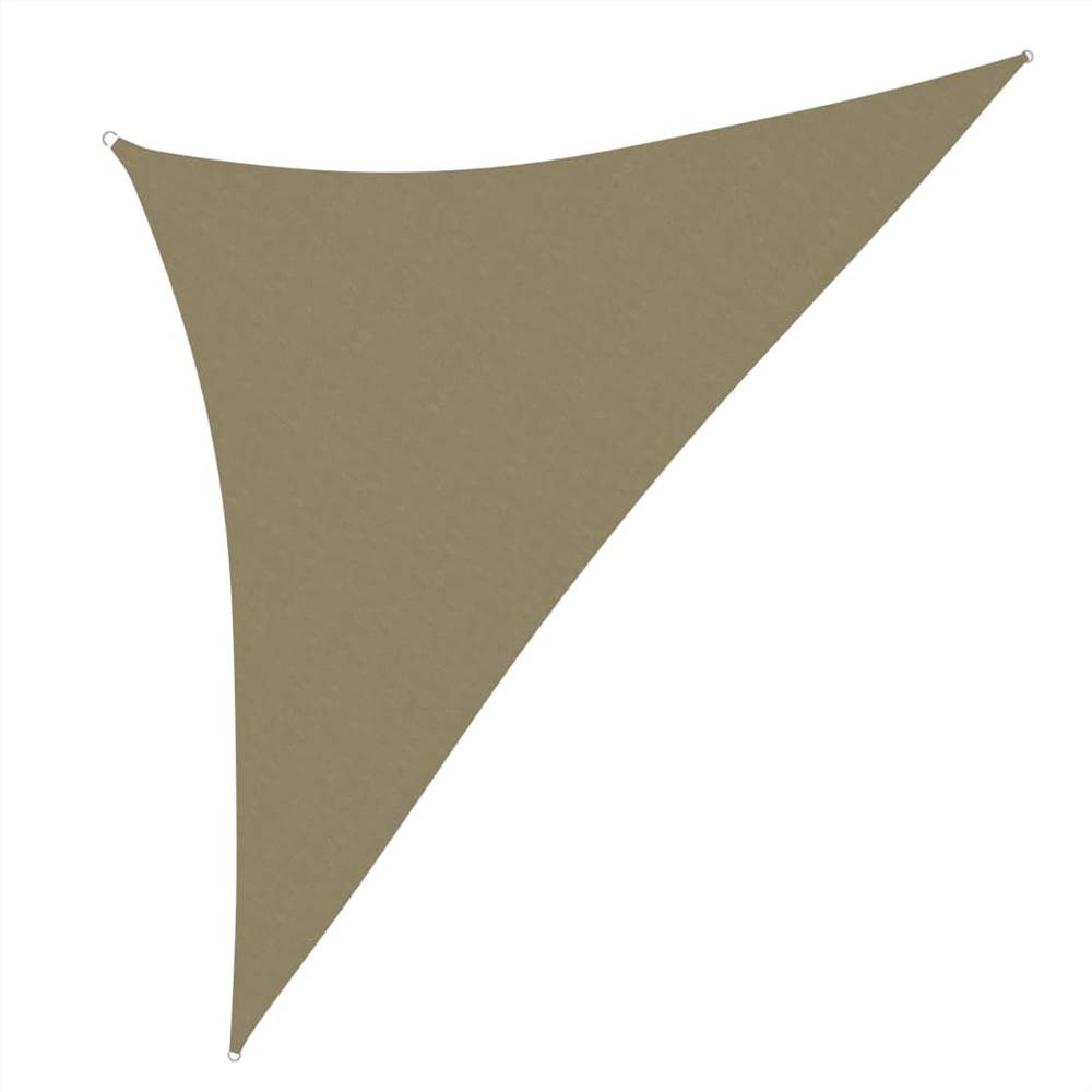 Parasol Voile Oxford Tissu Triangulaire 3,5x3,5x4,9 m Beige