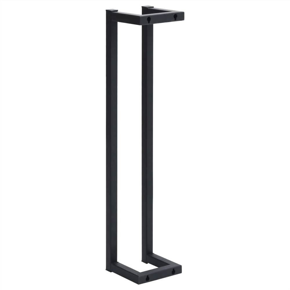 Towel Rack Black 12.5x12.5x60 cm Iron