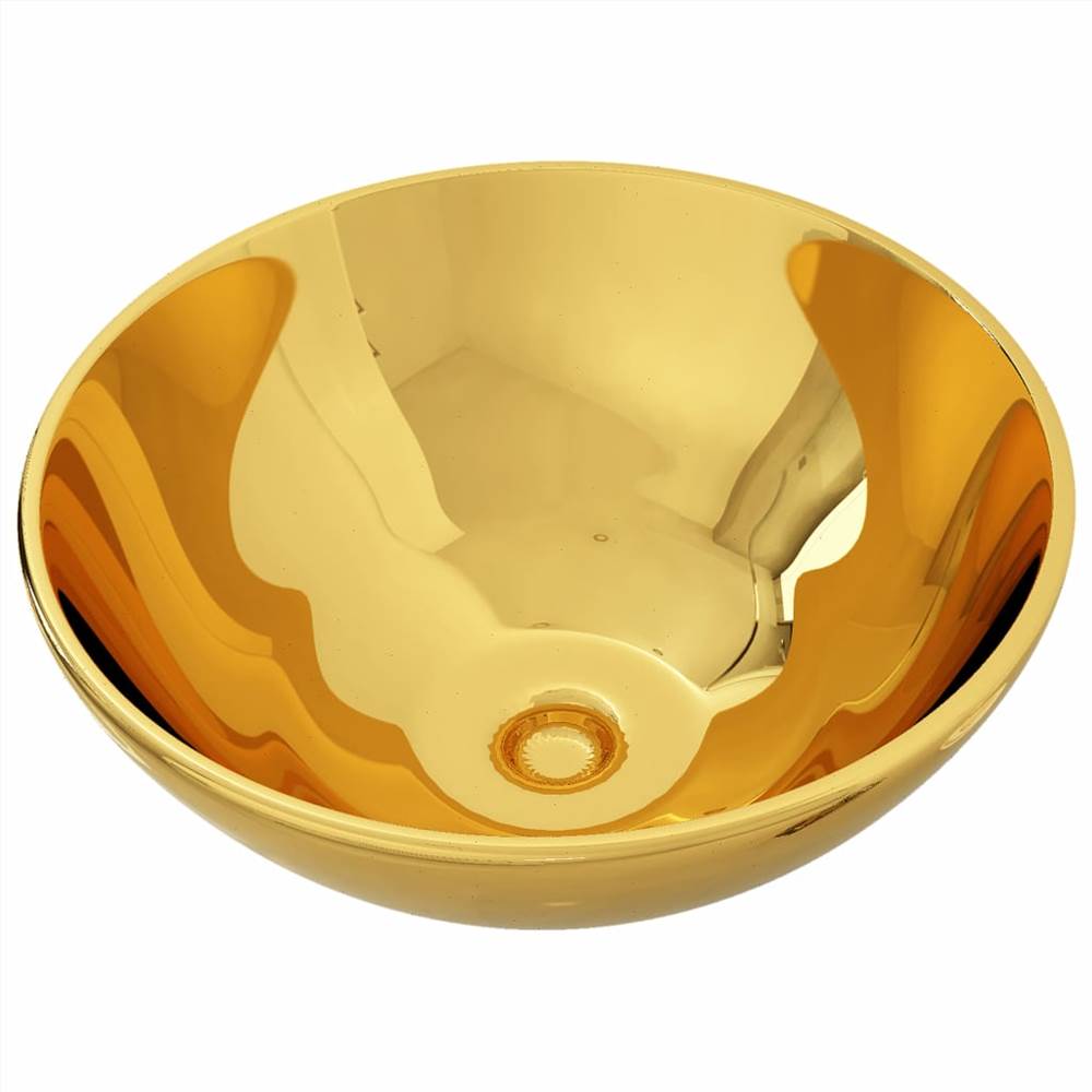 Wash Basin 32.5x14 Cm Ceramic Gold 9 Wash Basin 32.5x14 cm Ceramic Gold