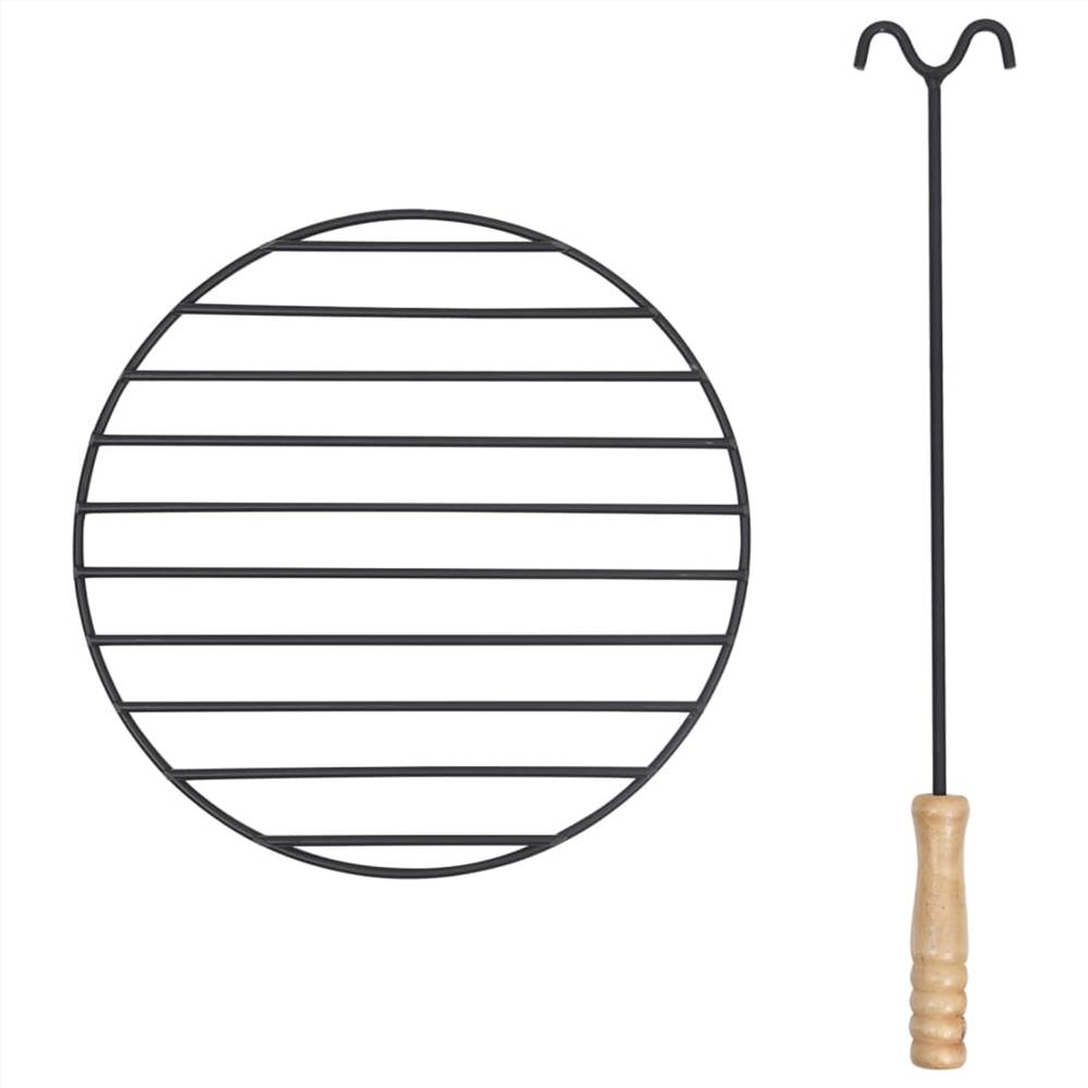 Fire Pit with Poker 54x54x55 cm Steel