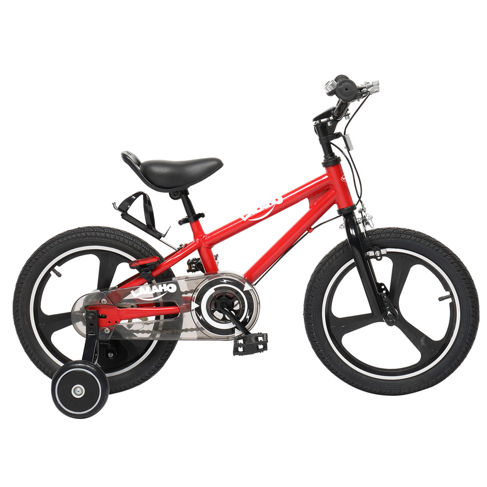 16 Inch Kids Bike with Training Wheels Handbrake and Rear Brake Kickstand - Red
