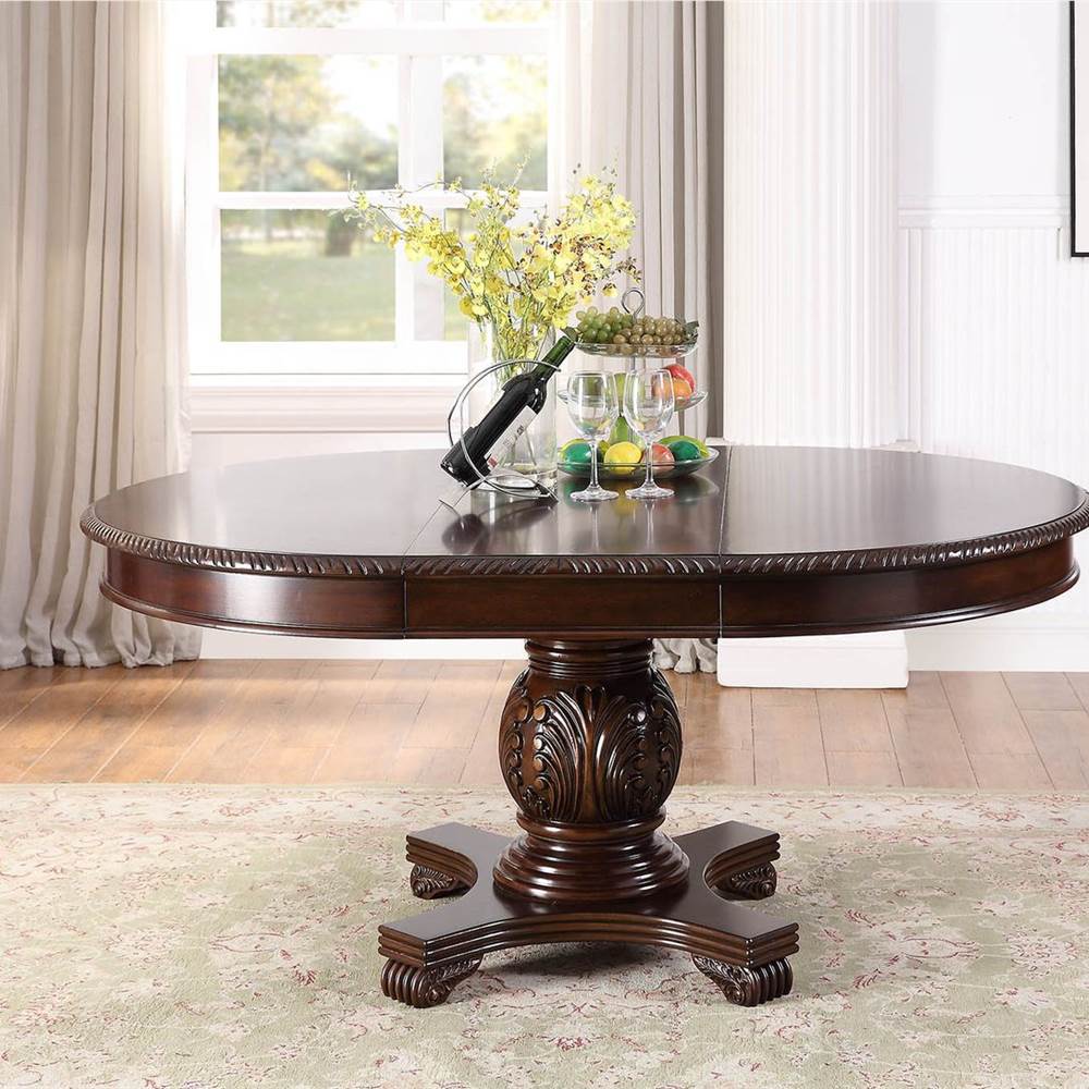 

ACME Chateau Dining Table with Wooden Tabletop, and Wooden Base, for Restaurant, Cafe, Tavern, Living Room - Espresso